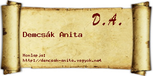 Demcsák Anita névjegykártya